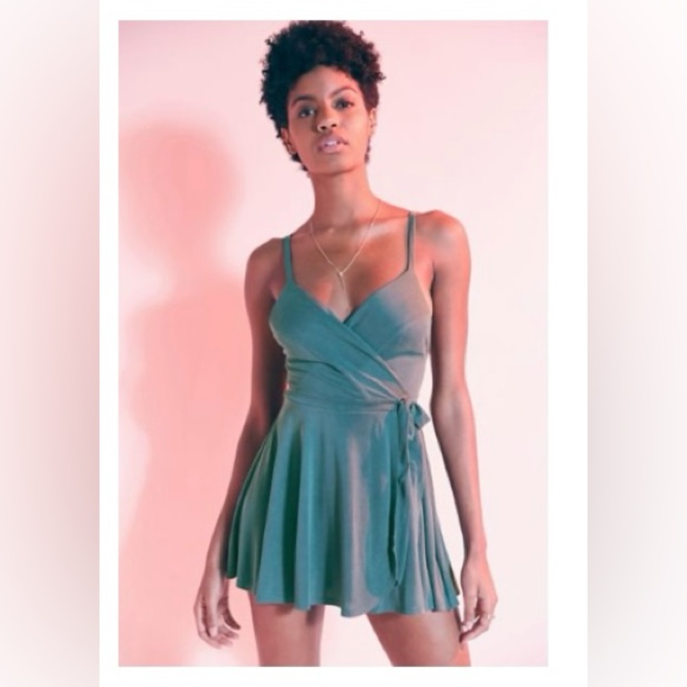 Kimchi Blue Veruca Skort Wrap Front Romper from Urban Outfitters